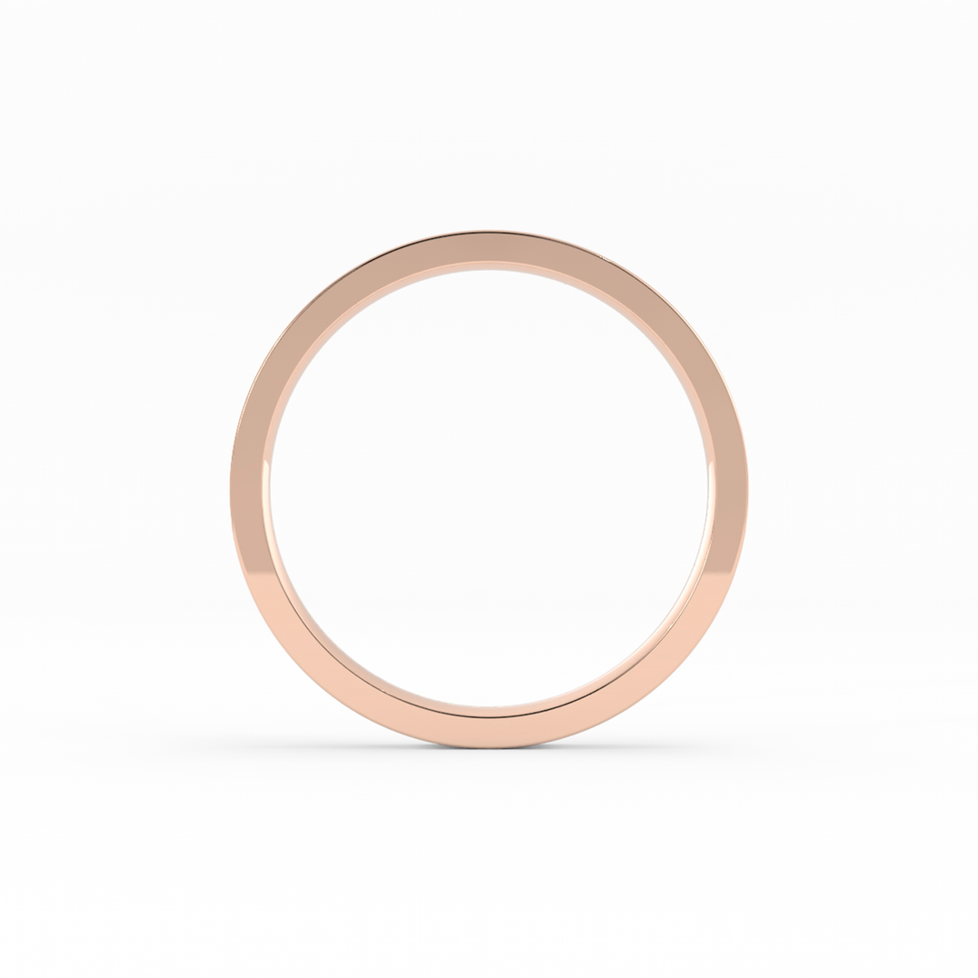 10K Rose Gold High Polish Flat 2mm Wedding Band