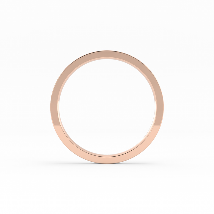 10K Rose Gold High Polish Flat 2mm Wedding Band