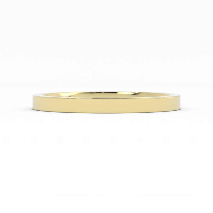 10K Yellow Gold High Polish Flat 2mm Wedding Band