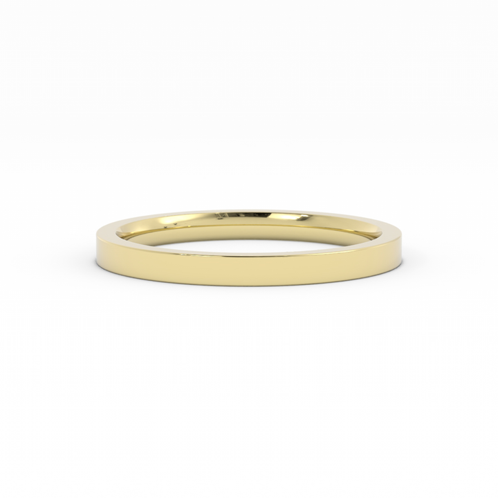 10K Yellow Gold High Polish Flat 2mm Wedding Band