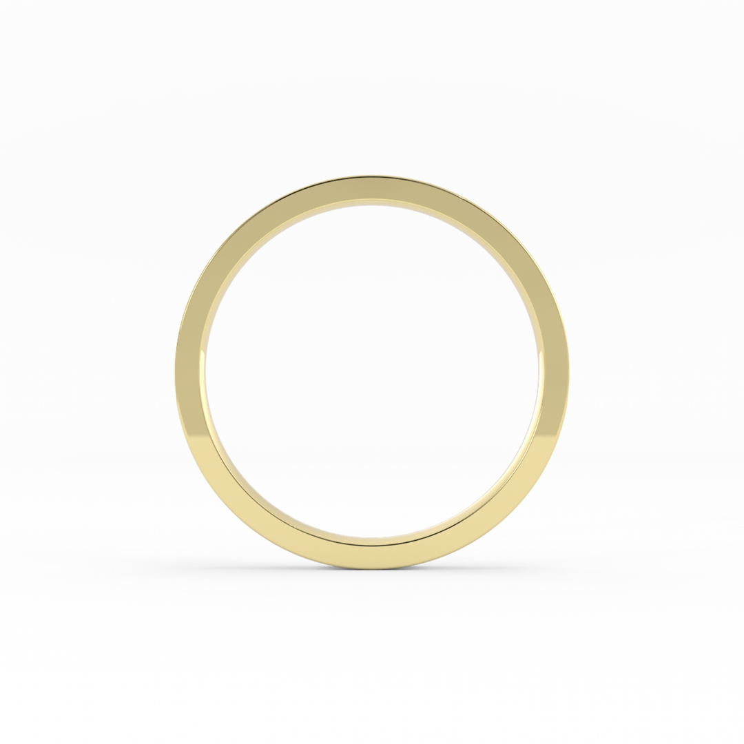 10K Yellow Gold High Polish Flat 2mm Wedding Band