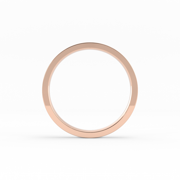 18K Rose Gold High Polish Flat 3mm Wedding Band