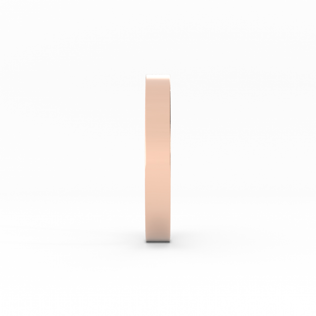 10K Rose Gold High Polish Flat 3mm Wedding Band