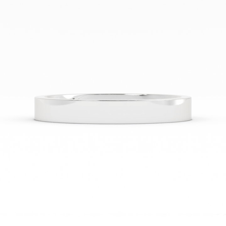 Platinum High Polish Flat 3mm Wedding Band