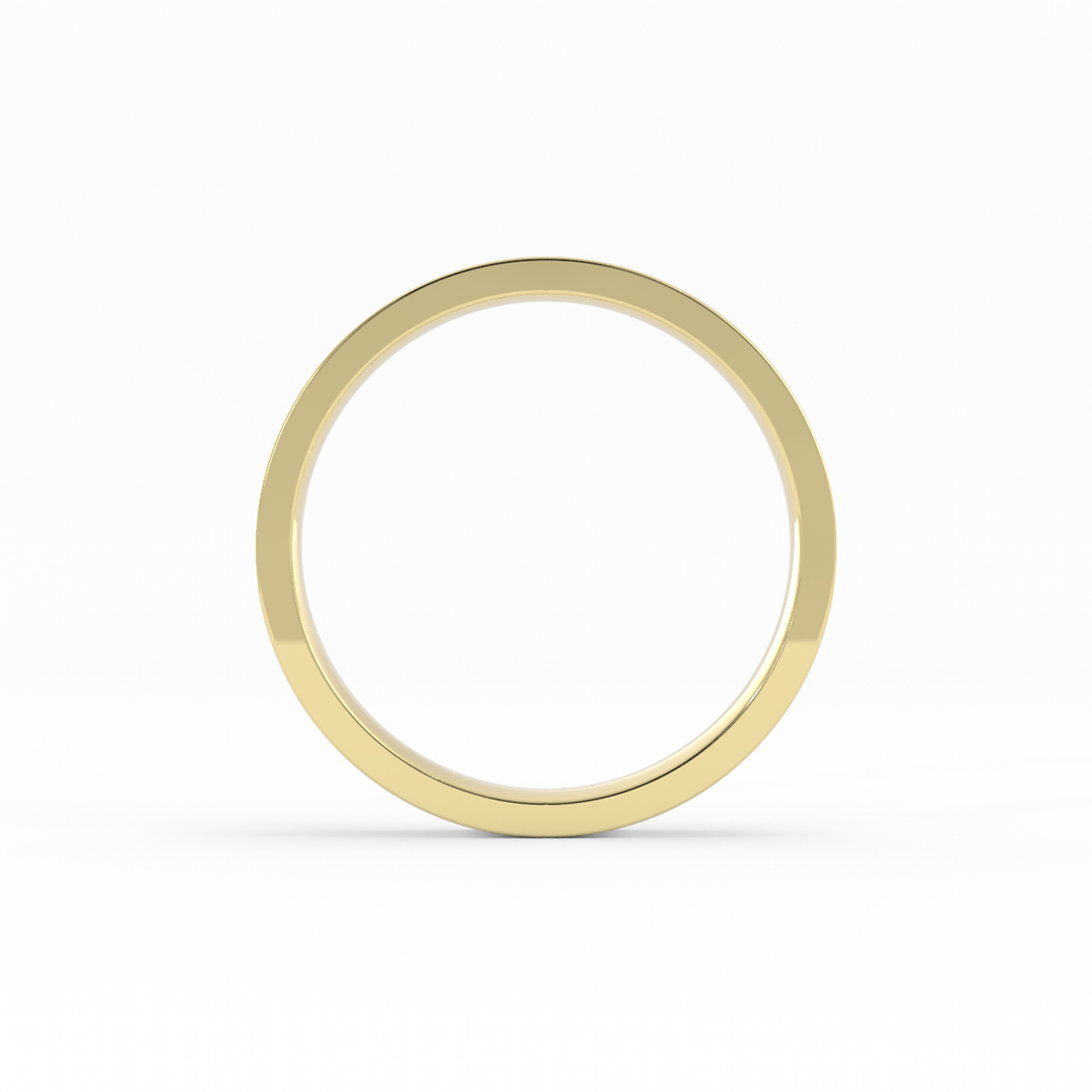 14K Yellow Gold High Polish Flat 3mm Wedding Band