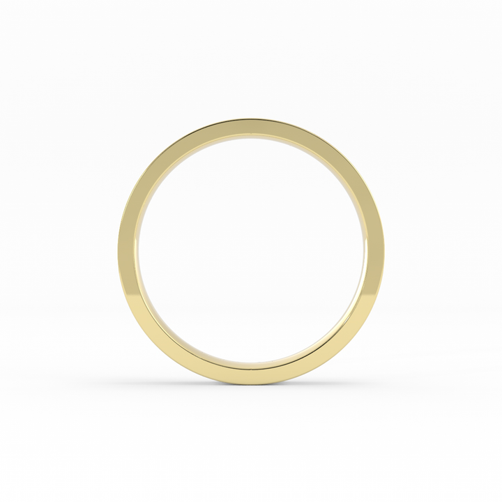 14K Yellow Gold High Polish Flat 3mm Wedding Band