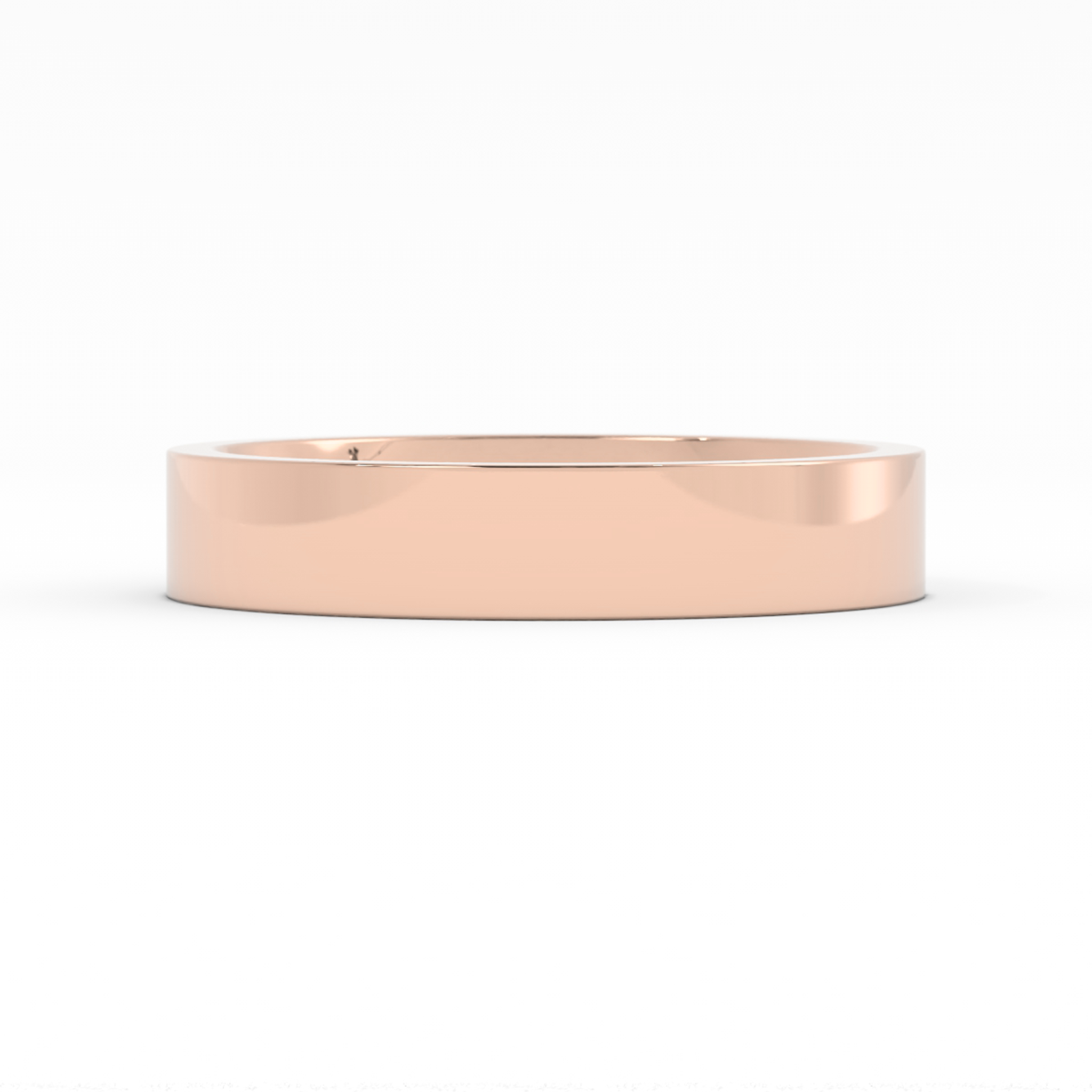 10K Rose Gold High Polish Flat 4mm Wedding Band