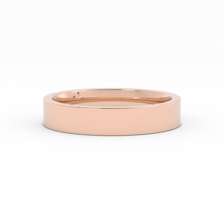 10K Rose Gold High Polish Flat 4mm Wedding Band