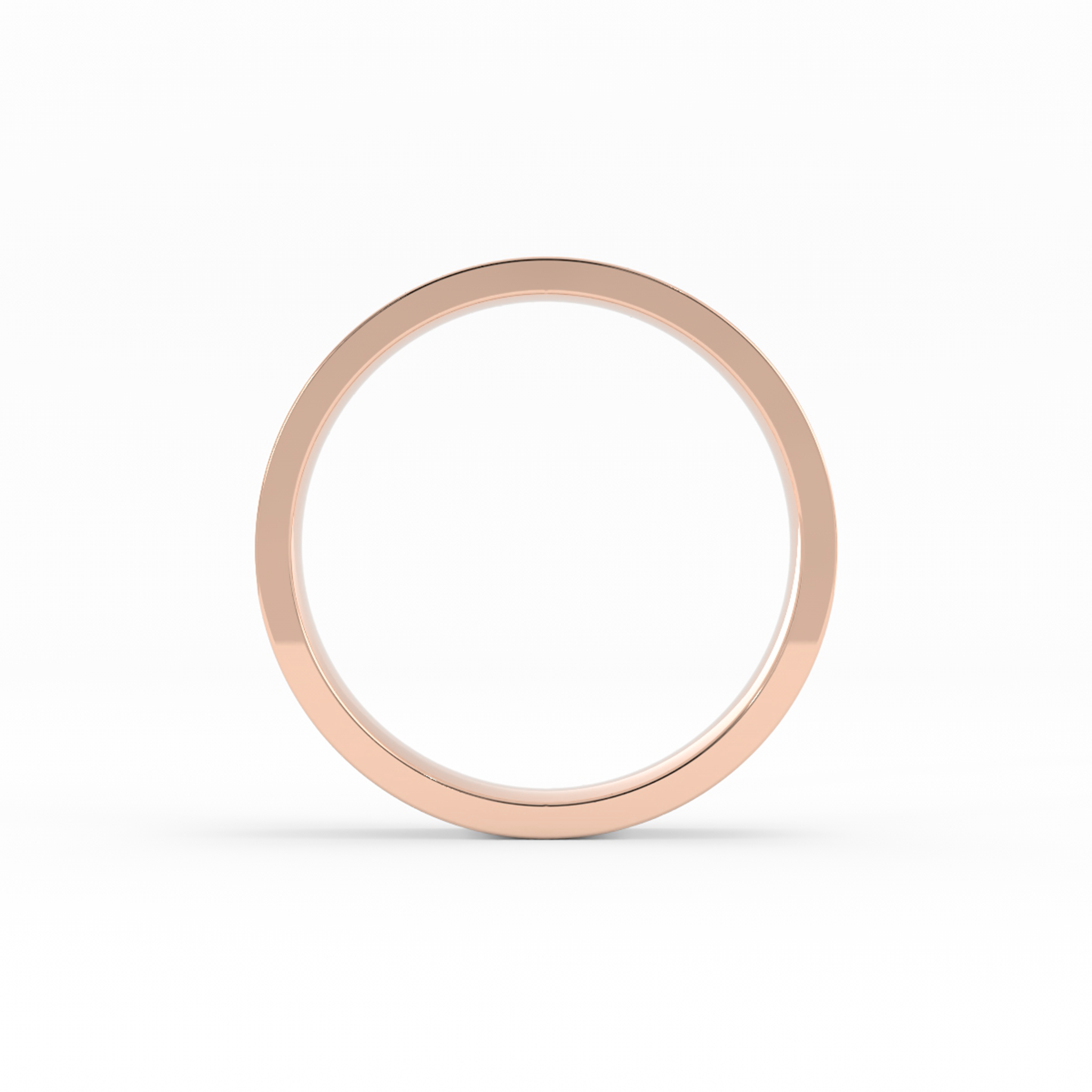 10K Rose Gold High Polish Flat 4mm Wedding Band