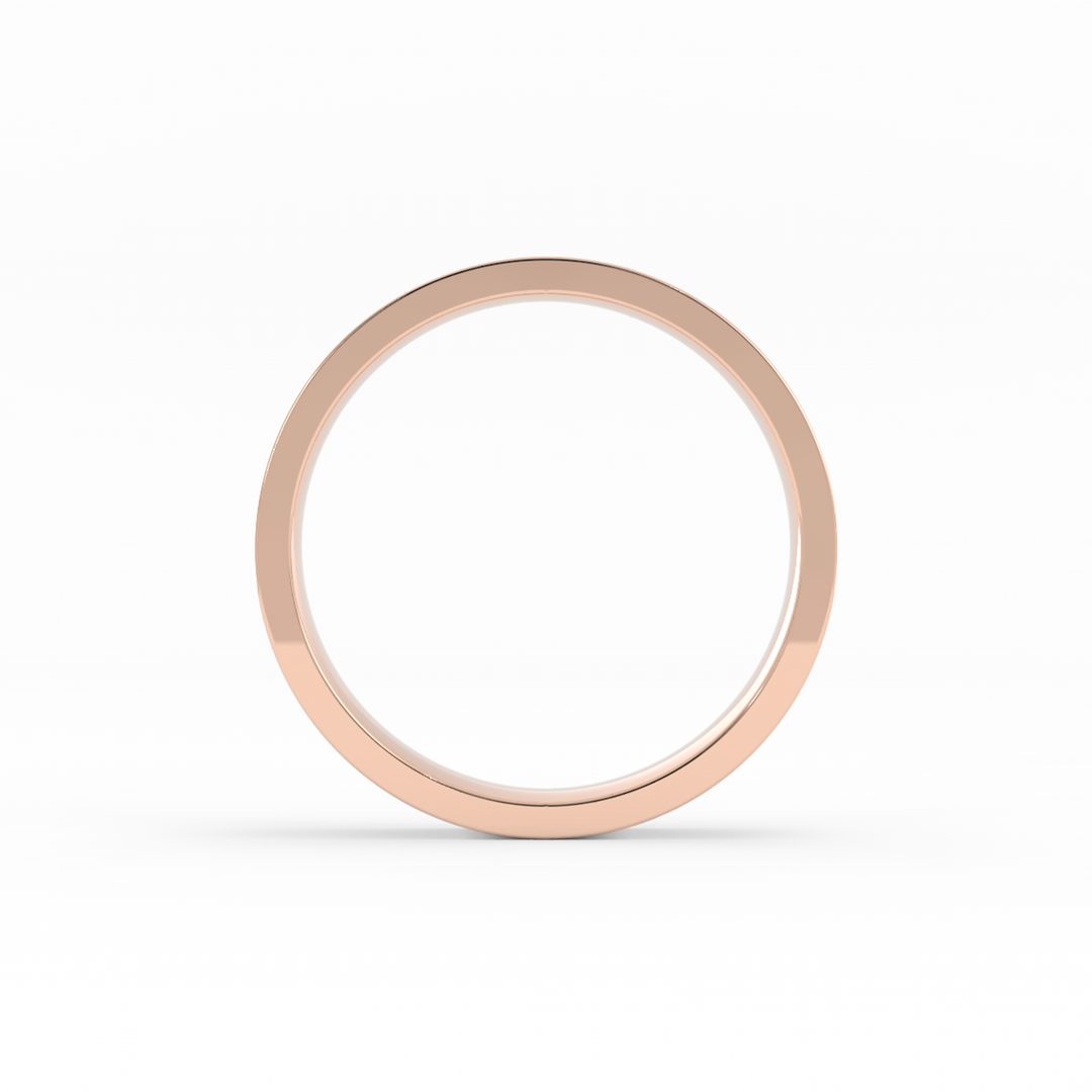 10K Rose Gold High Polish Flat 4mm Wedding Band