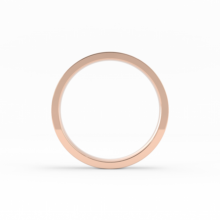 14K Rose Gold High Polish Flat 4mm Wedding Band