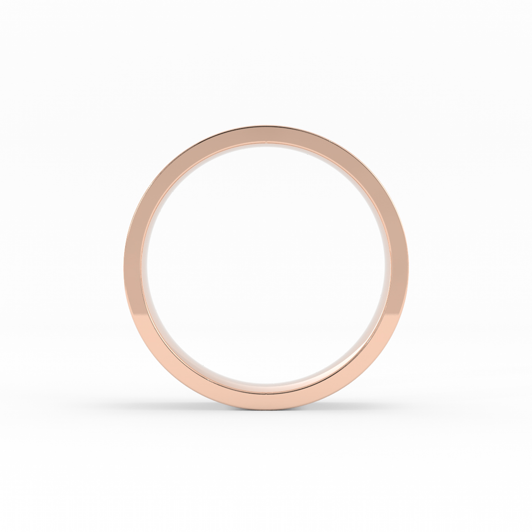 18K Rose Gold High Polish Flat 6mm Wedding Band