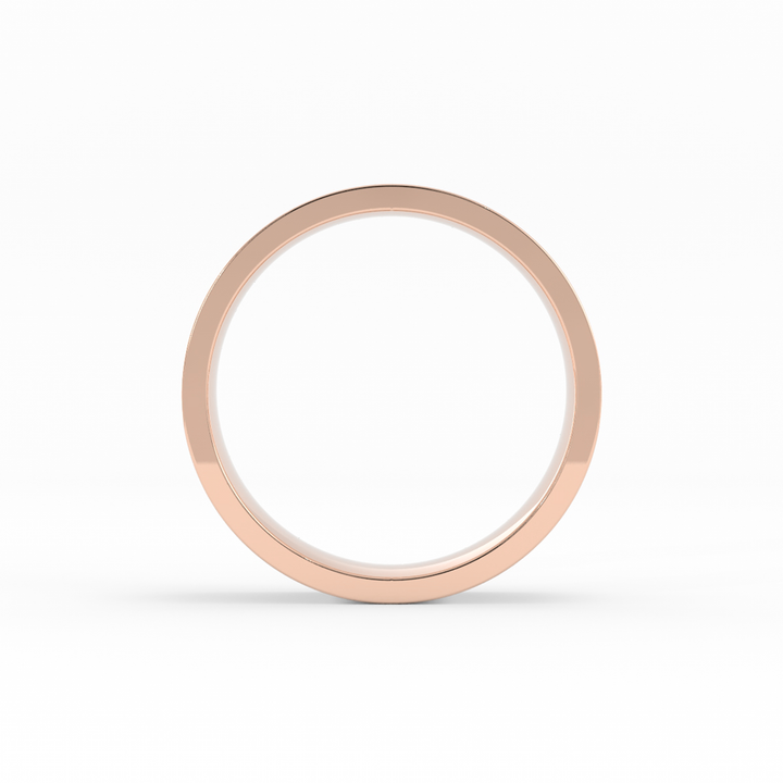 14K Rose Gold High Polish Flat 6mm Wedding Band