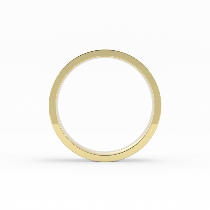 14K Yellow Gold High Polish Flat 6mm Wedding Band