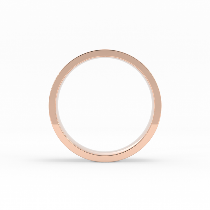 18K Rose Gold High Polish Flat 7mm Wedding Band