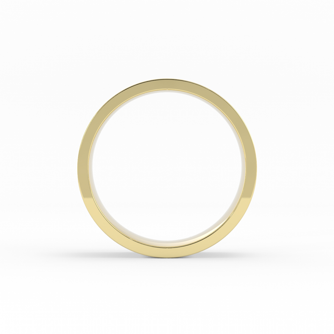 18K Yellow Gold High Polish Flat 7mm Wedding Band