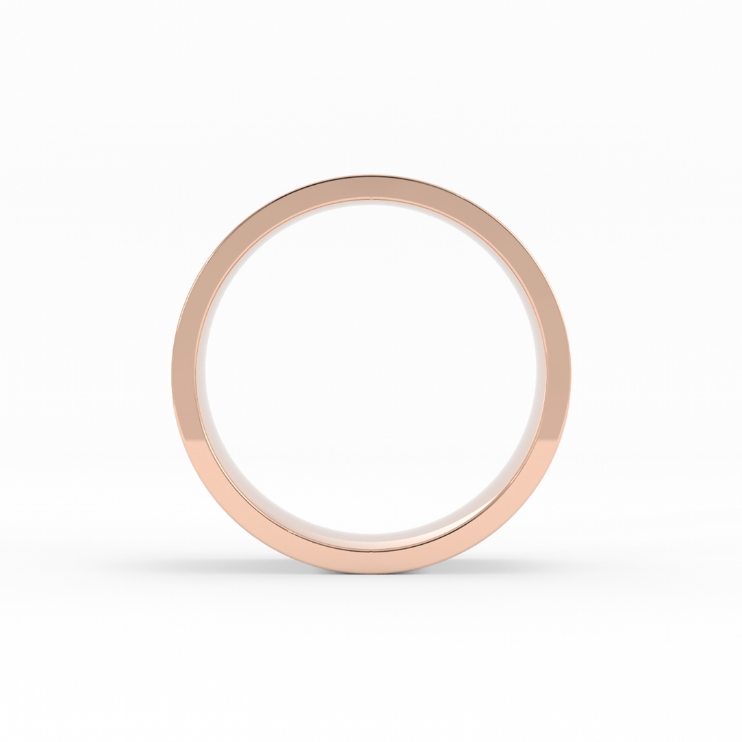 14K Rose Gold High Polish Flat 8mm Wedding Band