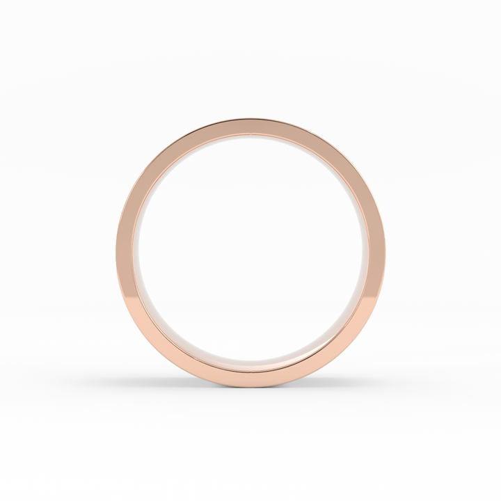 14K Rose Gold High Polish Flat 8mm Wedding Band