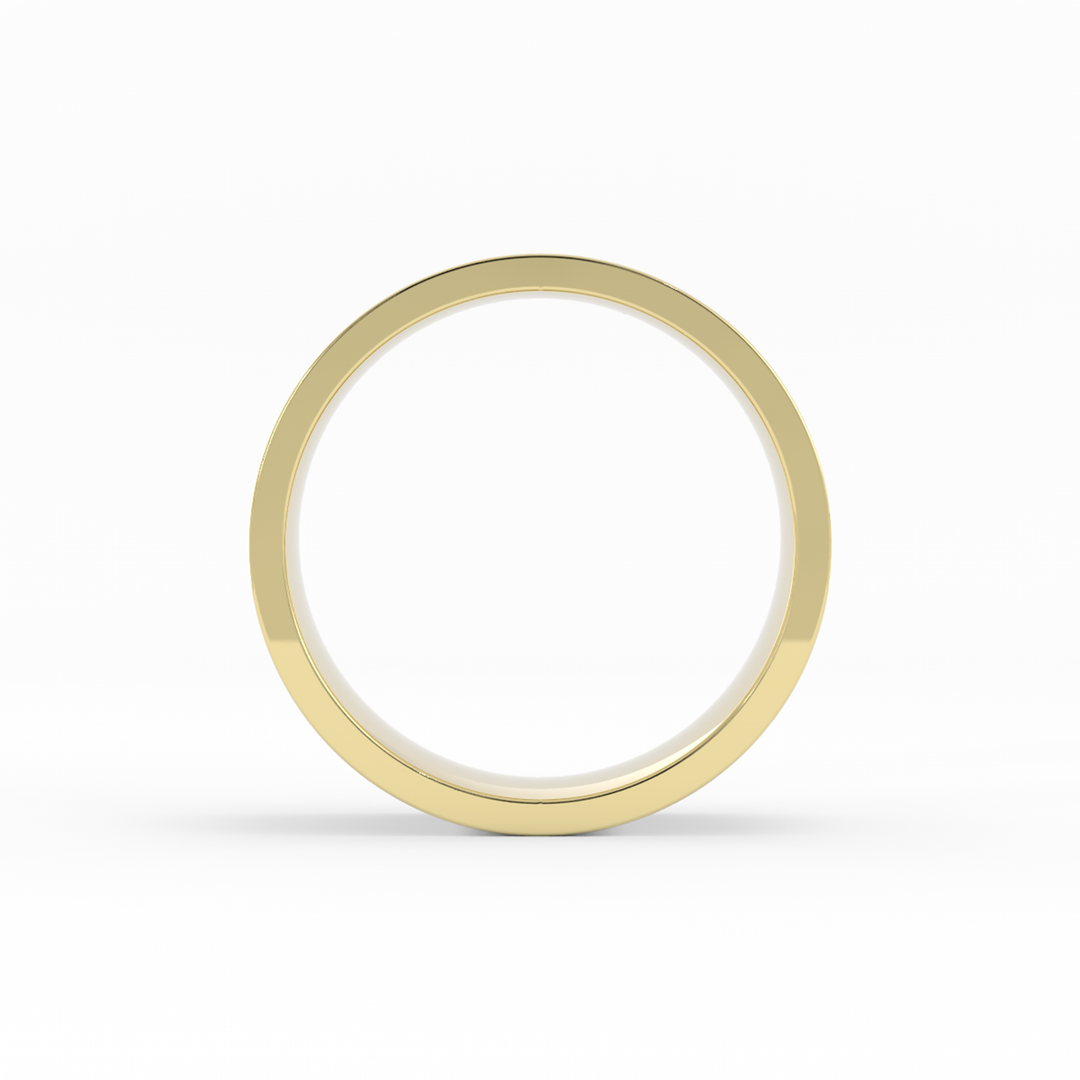 14K Yellow Gold High Polish Flat 8mm Wedding Band