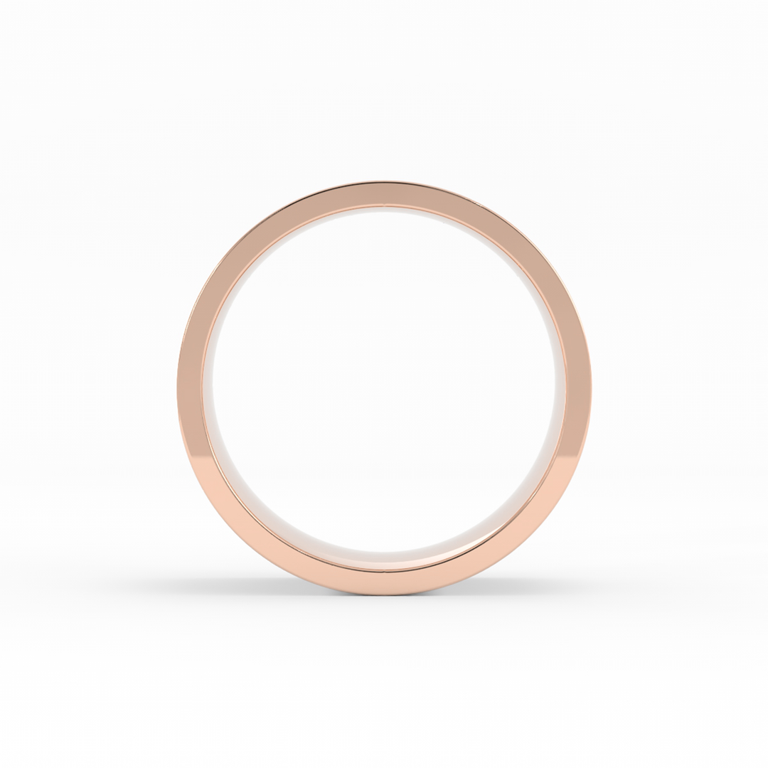 18K Rose Gold High Polish Flat 9mm Wedding Band