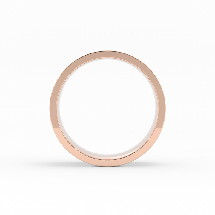 18K Rose Gold High Polish Flat 9mm Wedding Band