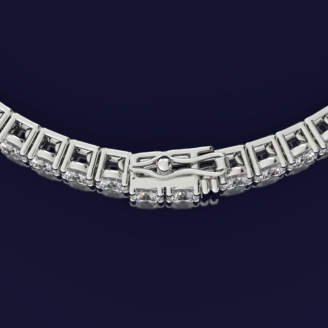 7.5 inch Tennis Bracelet, 5.6 ct. t.w. moissanite Round Cut Stones Sterling Silver With Rhodium Plating-5