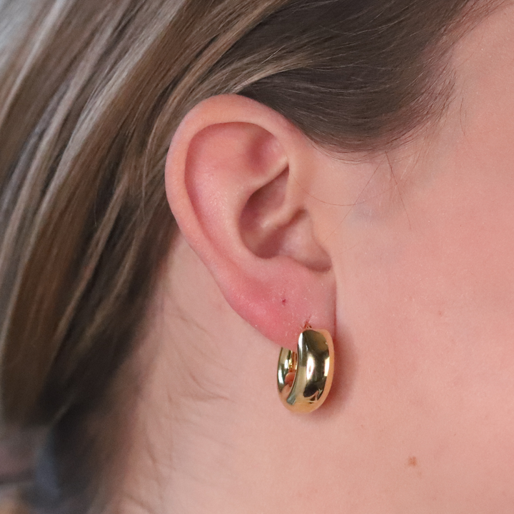 14K Yellow Gold Chunky Hoop Earring