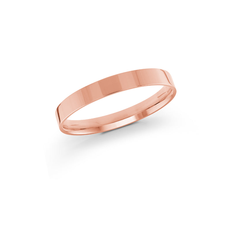 10K Rose Gold High Polish Flat 2mm Wedding Band