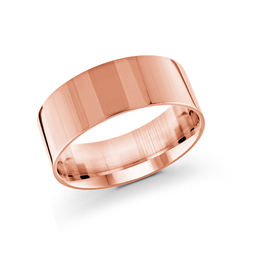 10K Rose Gold High Polish Flat 9mm Wedding Band