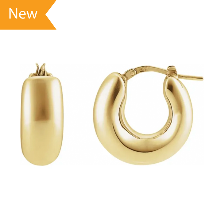 14K Yellow Gold Chunky Hoop Earring