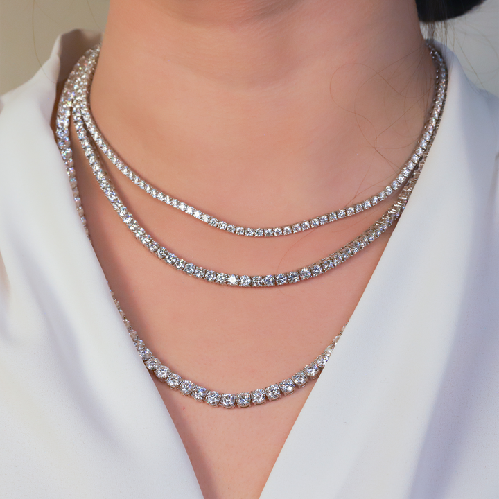 4mm Moissanite Tennis Necklace, 22 inches