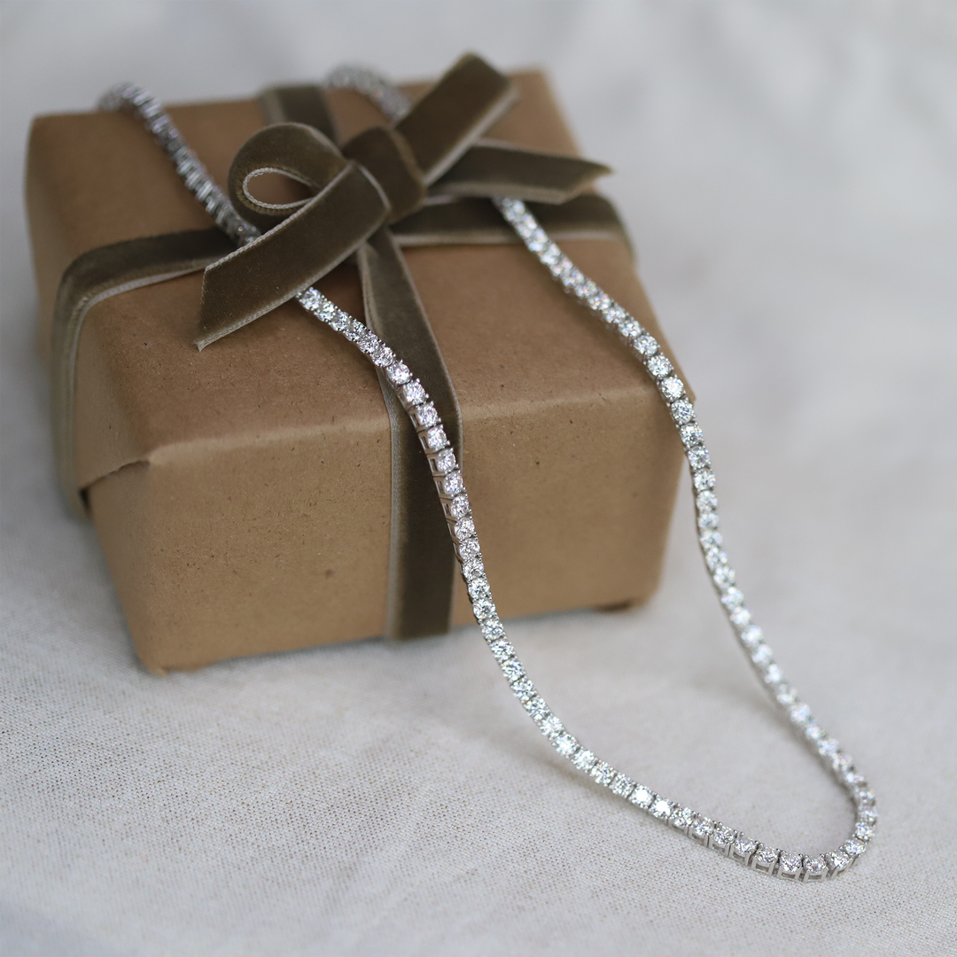 4mm Moissanite Tennis Necklace, 22 inches