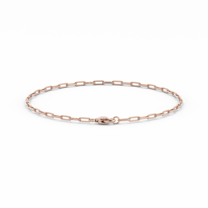 14K Rose Gold Paperclip Bracelet