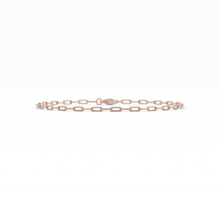 14K Rose Gold Paperclip Bracelet