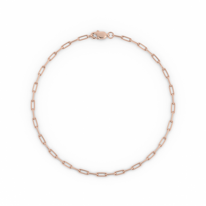 14K Rose Gold Paperclip Bracelet