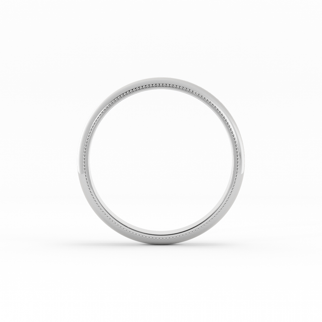 Platinum High Polish Milgrain 5mm Wedding Band