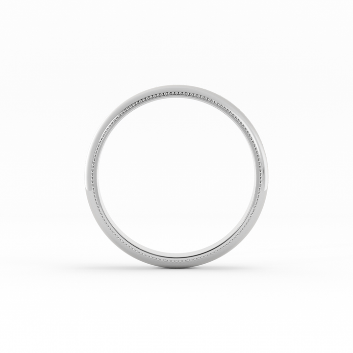 Platinum High Polish Milgrain 5mm Wedding Band