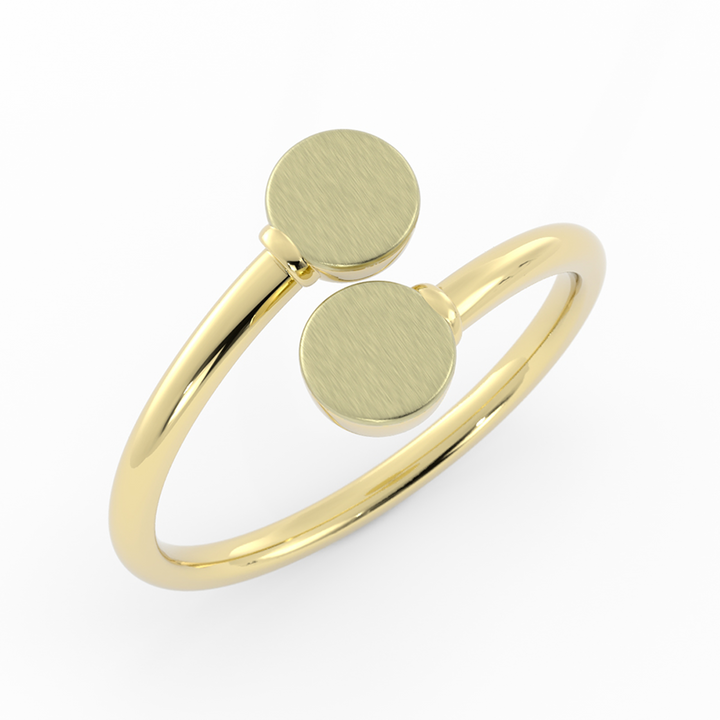 14K Yellow Gold Engravable Bypass Ring