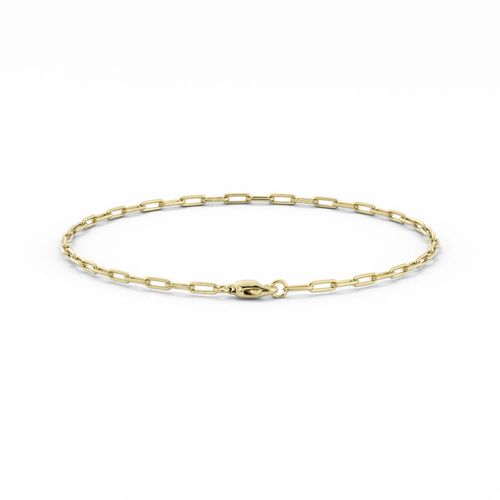 10K Yellow Gold Paperclip Bracelet