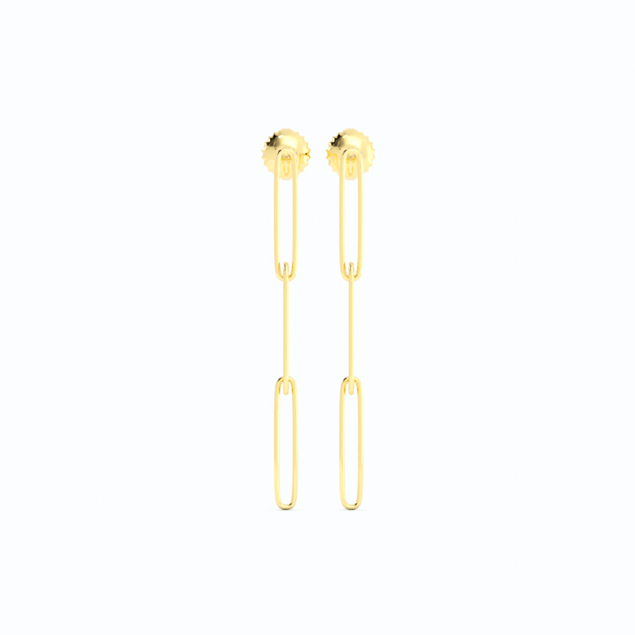 14K Yellow Gold Paperclip Earring