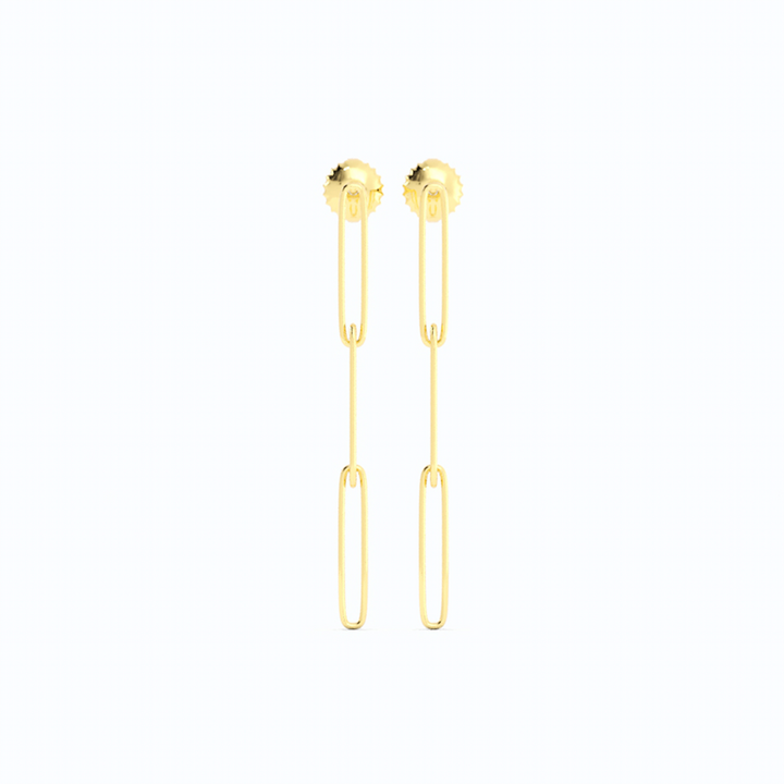 14K Yellow Gold Paperclip Earring