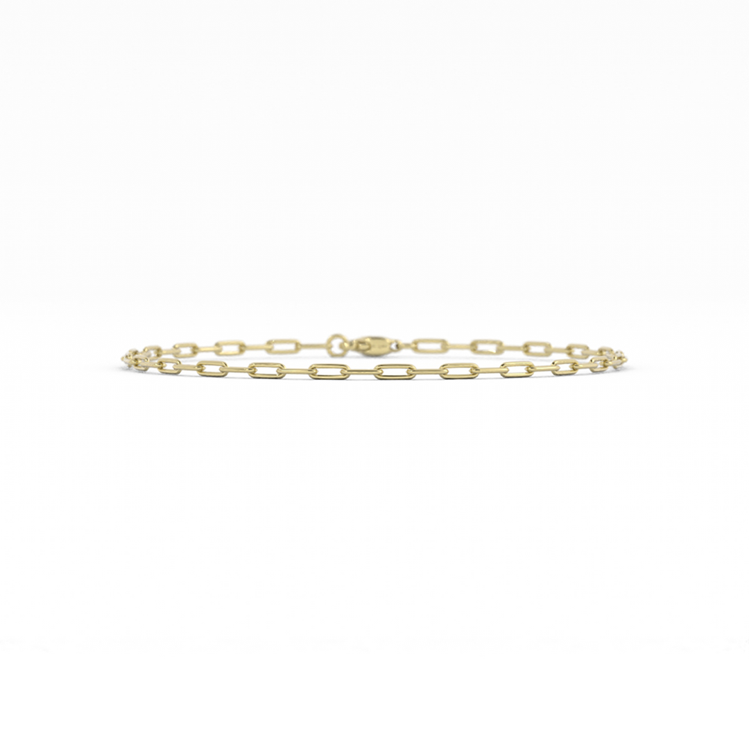 10K Yellow Gold Paperclip Bracelet