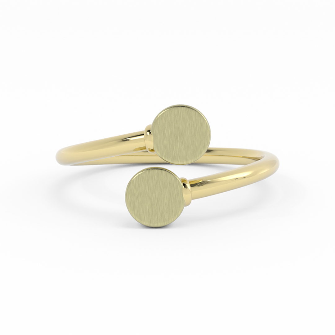 14K Yellow Gold Engravable Bypass Ring