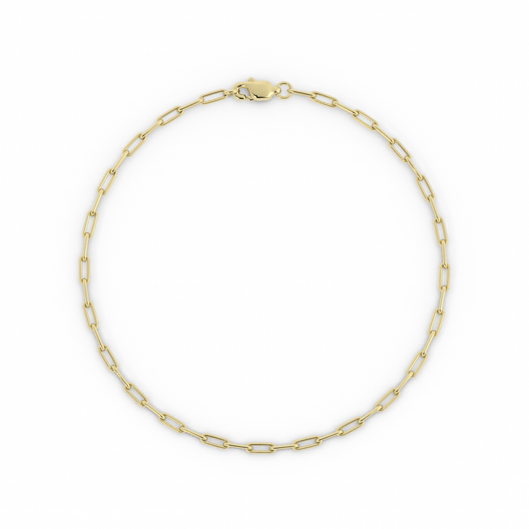 10K Yellow Gold Paperclip Bracelet