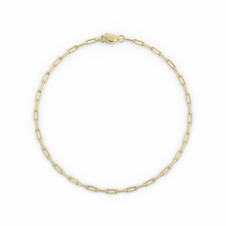 10K Yellow Gold Paperclip Bracelet