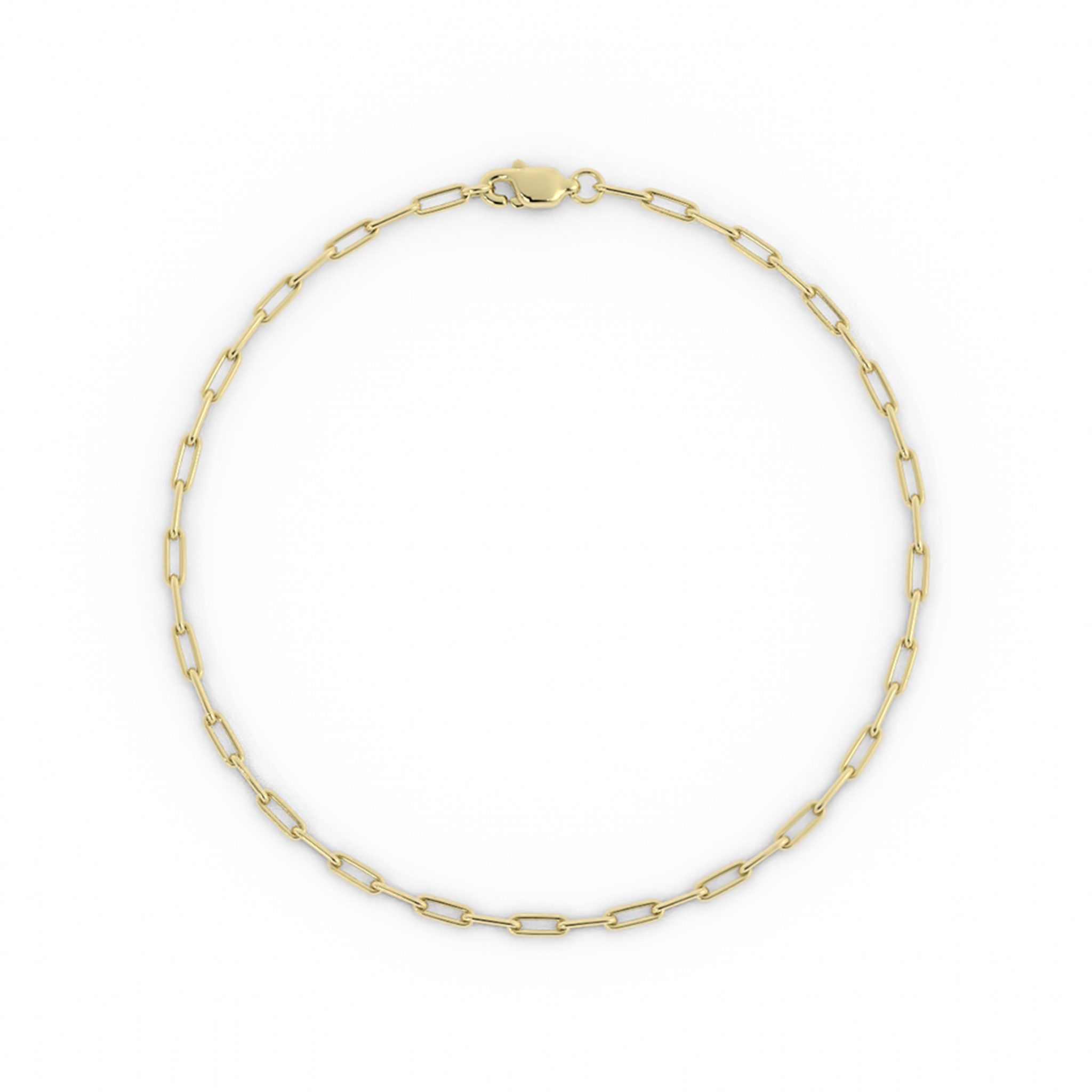 14K Yellow Gold Paperclip Bracelet