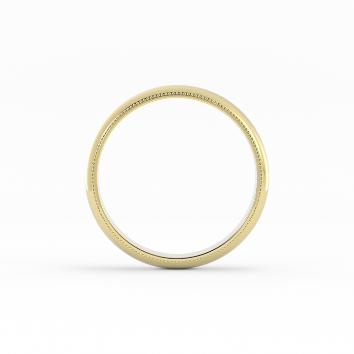 14K Yellow Gold High Polish Milgrain 5mm Wedding Band