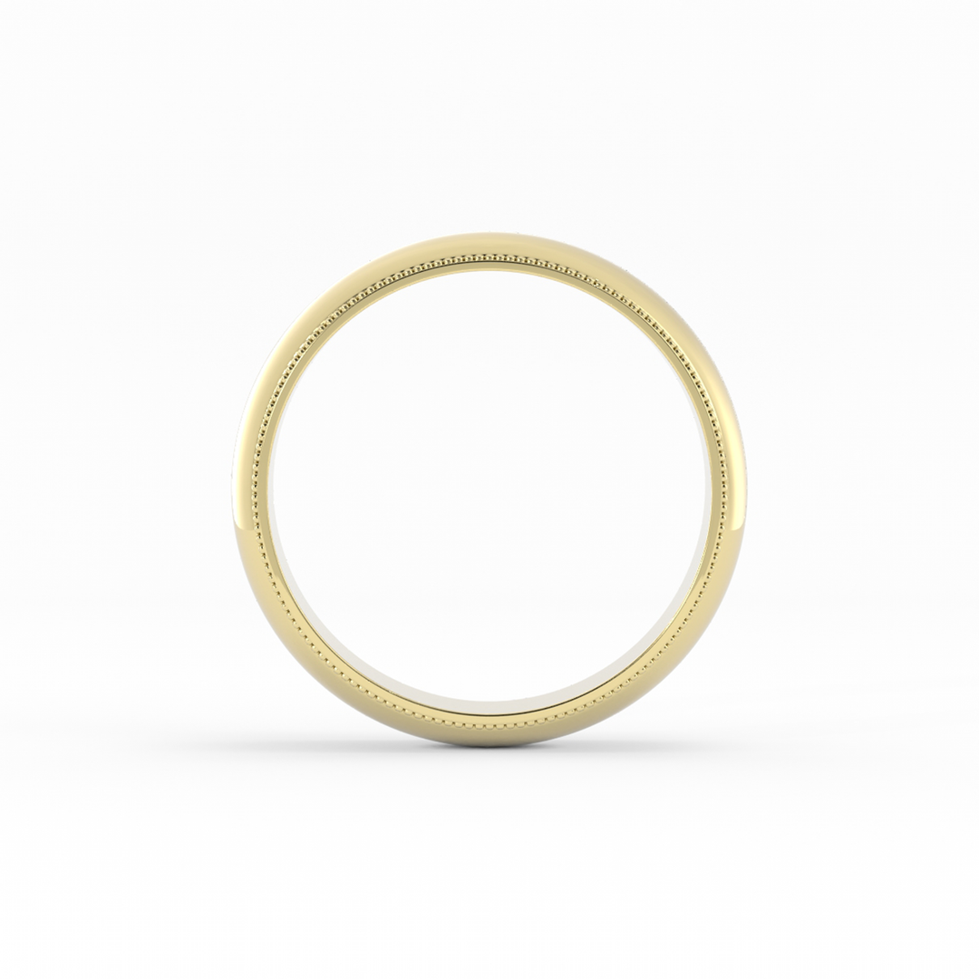 18K Yellow Gold High Polish Milgrain 6mm Wedding Band