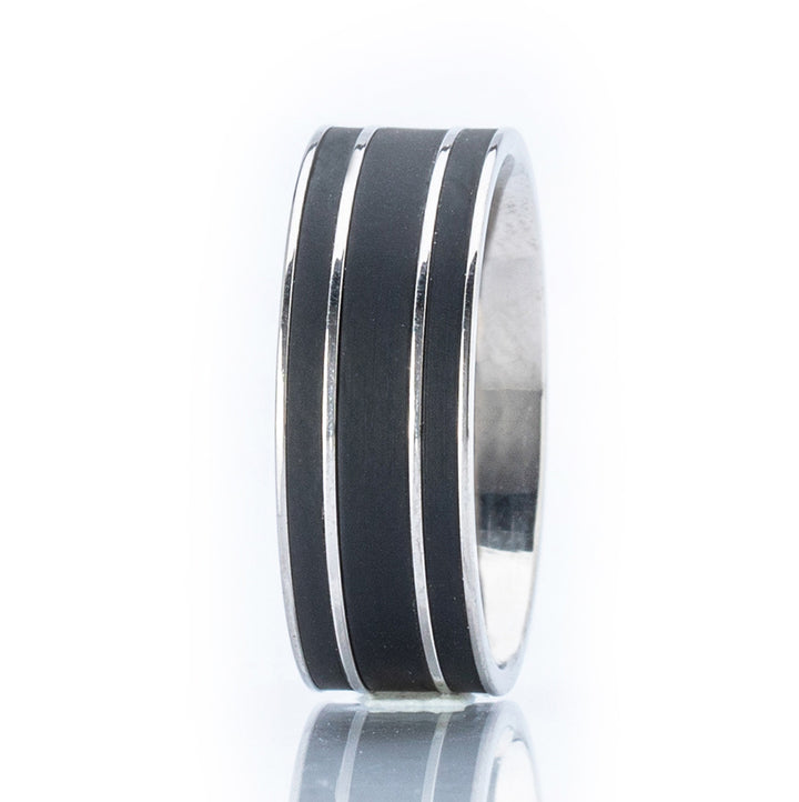 Grey Titanium Cambio Rome 8mm Ring