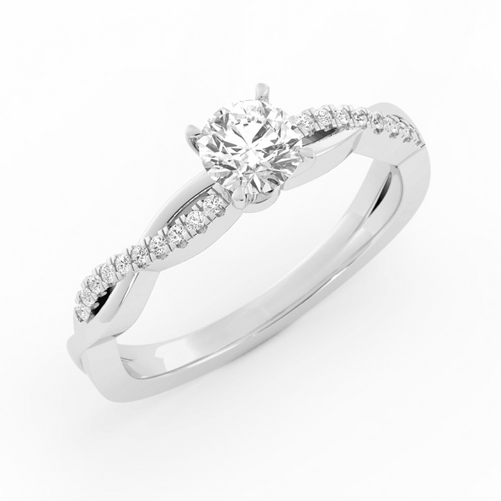 Pave Twist  Lab Grown Diamond Solitaire Engagement Ring